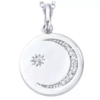 Les Trsors De Lily [R1717] - Серебряный кулон Au Clair de Lune серебристо-белый (родий) - 15мм