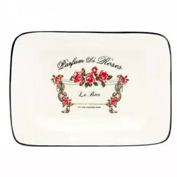 Les Trsors De Lily [R1750] - Мыльница керамическая Parfum de Roses цвета слоновой кости (ретро) - 15x11см