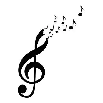 Les Trsors De Lily [R1815] - Лист наклеек Музыка черный (скрипичный ключ - восьмая нота) - 20x70см