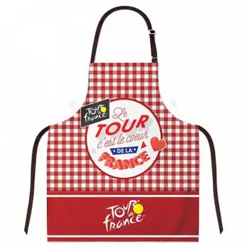 Les Trsors De Lily [R1963] — Дизайнерский хлопковый фартук «Тур де Франс» в красную клетку (Тур – сердце Франции)- 78x68см красный