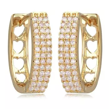 Les Trsors De Lily [R2051] - Позолоченные серьги-кольца «Sissi», белое золото - 18x14x5 мм