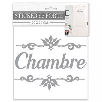 Les Trsors De Lily [R2092] - Наклейка на дверь «Спальня» серая - 20x20 см