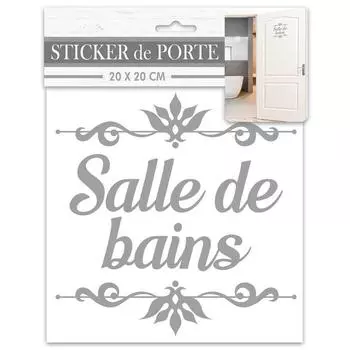 Les Trsors De Lily [R2095] - Наклейка на дверь «Ванная» серая - 20x20 см