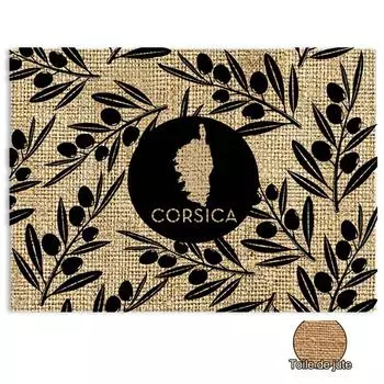 Les Trsors De Lily [R2182] - Салфетка из мешковины Corsica бежево-черная (карта- оливки) - 42x30см коричневый