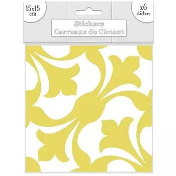 Les Trsors De Lily [R2197] - Набор из 6 желтых наклеек Цементная плитка - 15x15 см