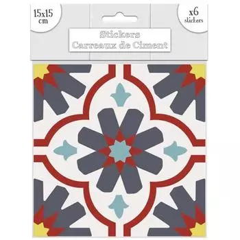 Les Trsors De Lily [R2198] - Набор из 6 разноцветных наклеек Цементная плитка - 15x15 см