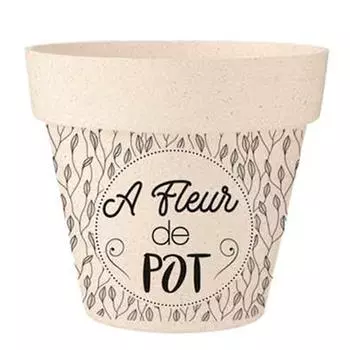 Les Trsors De Lily [R2213] - Бамбуковое кашпо A fleur de Pot бежево-черный - 17x15 см