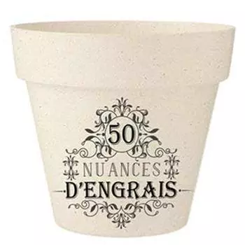 Les Trsors De Lily [R2215] - Бамбуковый вазон Messages бежевый черный (50 оттенков удобрения) - 17x15см