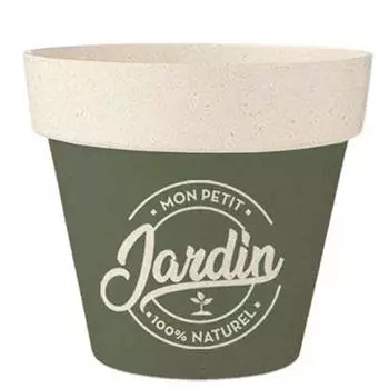 Les Trsors De Lily [R2227] - бамбуковое кашпо Messages бежево-зеленого цвета (Мой маленький сад - 100% натуральный) - 22x21см