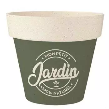 Les Trsors De Lily [R2233] - бамбуковое кашпо Messages бежево-зеленого цвета (Мой маленький 100% натуральный сад) - 25. 5x24см