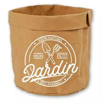 Les Trsors De Lily [R2256] - Бумажный горшок Messages коричнево-белый (Mon petit Jardin — рынок 100 % натуральных продуктов.) - 26x25см коричневый