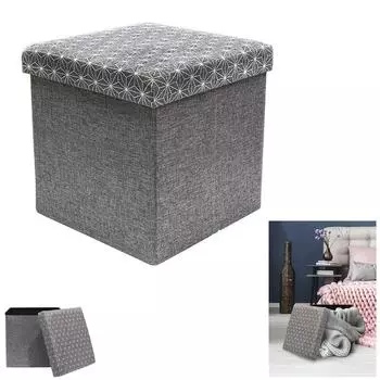 Les Trsors De Lily [R2386] - Пуф для хранения Boho серо-белый - 38x38x38 см