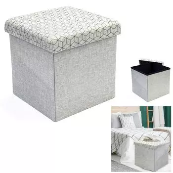 Les Trsors De Lily [R2387] - Boho Серо-черный пуф для хранения - 38x38x38 см