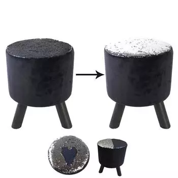 Les Trsors De Lily [R2406] - Деревянный табурет Scarlett темно-серебристый (блестки) - 38x30см