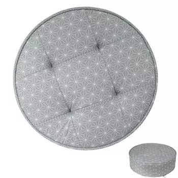 Les Trsors De Lily [R2412] - Круглый серый пуф Boho - 50x16 см