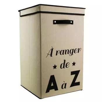 Les Trsors De Lily [R2471] - Бежевая хлопковая ванна для белья Messages (Организовать от А до Я) - 58x35x35см (70л)