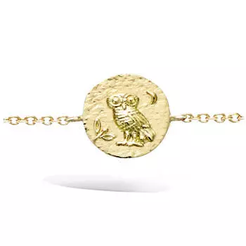 Les Trsors De Lily [R2591] - Позолоченный браслет Древняя Греция золотисто-зеленый - 12 мм (сова)