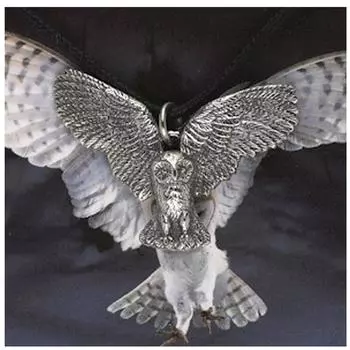 Les Trsors De Lily [R2823] - Оловянное колье из состаренного серебра Country Life (Сова) - 35x25 мм