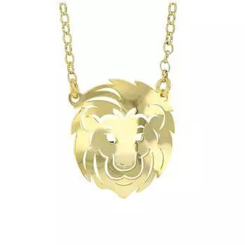 Les Trsors De Lily [R2847] - Серебряное колье ручной работы Джунгли золото - 22x20 мм (лев)