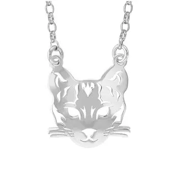 Les Trsors De Lily [R2849] - Серебряное колье ручной работы Джунгли (родий) - 18x17мм (гепард)