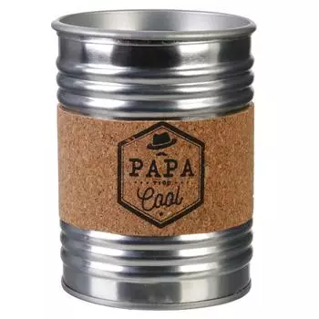 Les Trsors De Lily [R2869] - Свеча ароматическая банка металлическая Papa серебро (классный папа) - 10x7см (белый мускус)