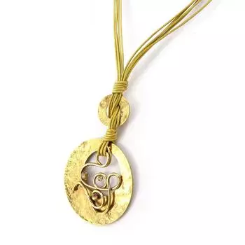 Les Trsors De Lily [R3153] - Дизайнерское колье Clopatra из бежевого золота - 8x5 см