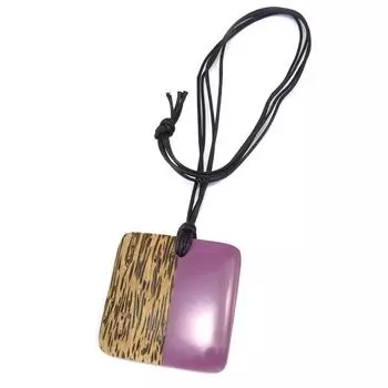 Les Trsors De Lily [R3227] - колье Kilimanjaro из пурпурно-коричневой смолы - 80 см - 65x65 мм