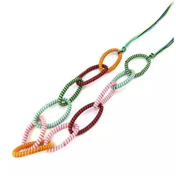 Les Trsors De Lily [R3250] - Дизайнерское колье Coloriage зеленый розовый оранжевый - 85 см 35 мм