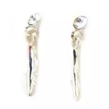 Les Trsors De Lily [R3313] - Серебристые серьги «Шайенны» серебристо-белого цвета - 20x3 мм