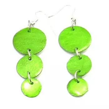 Les Trsors De Lily [R3357] - Зеленые серьги Килиманджаро - 70x20 мм