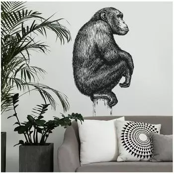 Les Trsors De Lily [R3399] - Лист наклеек Шимпанзе черный - 50x70 см