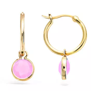 Les Trsors De Lily [R3421] - Серьги-кольца Клеапатра из розового золота с позолотой - 15 мм 8 мм