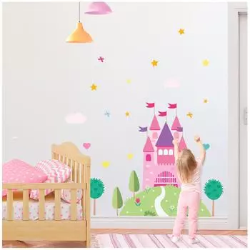 Les Trsors De Lily [R3453] - Гигантская наклейка Замок принцессы розовая - 192x157 см