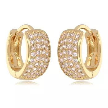 Les Trsors De Lily [R3504] - Позолоченные серьги-кольца Sissi из белого золота - 12x5 мм