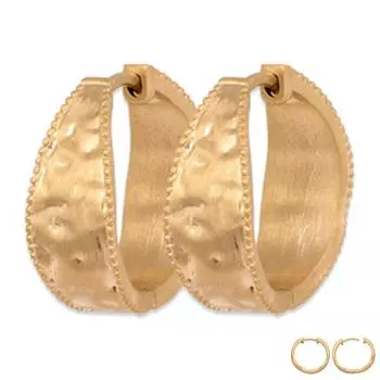 Les Trsors De Lily [R3555] - Позолоченные серьги-кольца Клеапатры - 20x8 мм