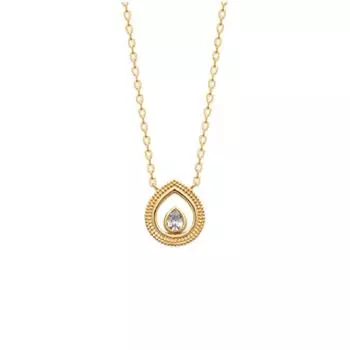 Les Trsors De Lily [R3560] - Позолоченное колье Sissi белое золото - 45 см 12x12 мм