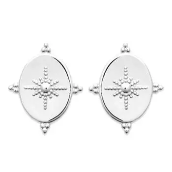 Les Trsors De Lily [R3611] - Серебряные серьги Клеопатра с родиевым покрытием - 19x15 мм (Полярная звезда)