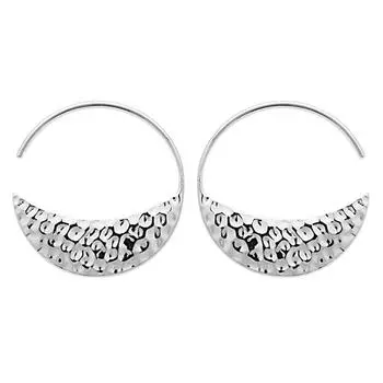 Les Trsors De Lily [R3627] — Серебряные серьги-кольца «Клеопатра» (родий) - 30х27 мм - толщина 9 мм