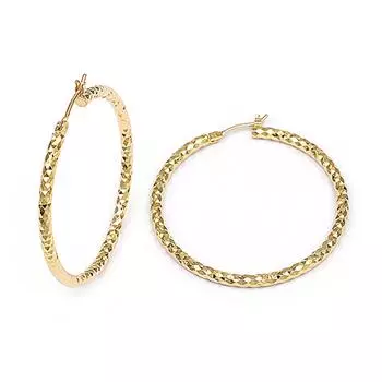 Les Trsors De Lily [R3671] - Позолоченные серьги-кольца Choreographie (алмаз) - 4см 2мм