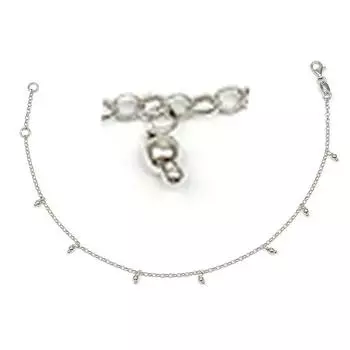 Les Trsors De Lily [R3731] - Серебряная цепочка на щиколотку Billes (родий) - 2 мм