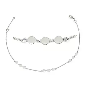 Les Trsors De Lily [R3733] - Серебряная цепочка на лодыжку «Хореография», серебро (родий) - 4 мм