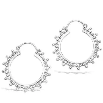 Les Trsors De Lily [R3785] - Серебряные серьги-кольца Клеопатра с родиевым покрытием - 20 мм 5 мм