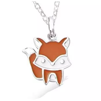 Les Trsors De Lily [R3804] - Серебряный серебряный кулон Лисица оранжевого цвета (родий) - 12x10 мм