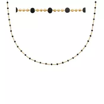 Les Trsors De Lily [R3947] - Позолоченное колье Бохо черное золото (шарики) - 45 см - 2 мм