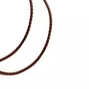 Les Trsors De Lily [R4040] - Металлический шнур плетеный Кожа темно-коричневый - 45 см 4 мм