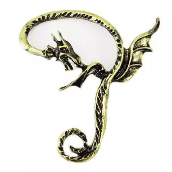 Les Trsors De Lily [R4049] - Золотая серьга Таинственный дракон - 50x45 мм