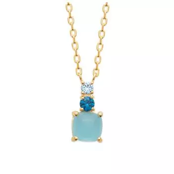 Les Trsors De Lily [R4112] - Позолоченное ожерелье Sissi золотисто-бирюзовый - 45 см 11x6 мм