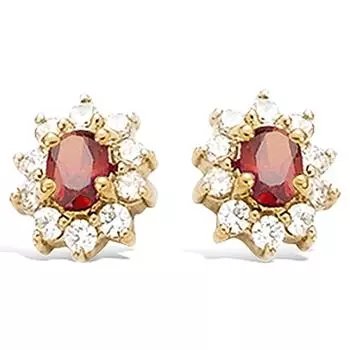 Les Trsors De Lily [R4166] - Позолоченные серьги Victorina красное белое золото - 10x8 мм