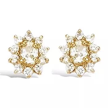 Les Trsors De Lily [R4169] - Позолоченные серьги Victorina белое золото - 10x8 мм