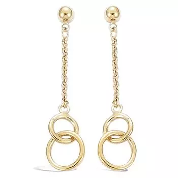 Les Trsors De Lily [R4249] – Позолоченные серьги «Chorographie» – 40x9 мм (круги)